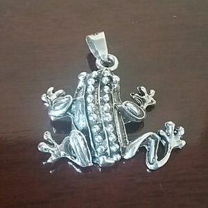 Sterling Silver Frog Pendant Taxco.925